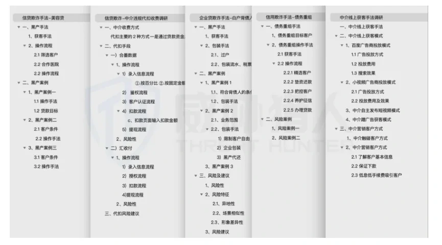 信贷欺诈手法案例与风险建议分类结构截图